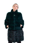 green mink  and fox fur coat green mink  and fox fur coat