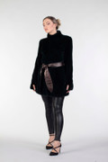 Black Mink Coat & Leather Belt Black Mink Coat & Leather Belt