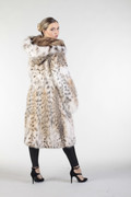 Bobcat  Lynx & Sable Hooded Fur Coat Bobcat  Lynx & Sable Hooded Fur Coat