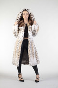 Bobcat  Lynx & Sable Hooded Fur Coat Bobcat  Lynx & Sable Hooded Fur Coat