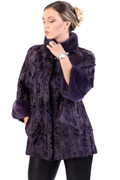 Plum Swakara Lamb  Cape  & Mink Plum Swakara Lamb  Cape  & Mink