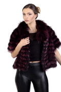 Purple Raccoon  Fur Jacket Cropped