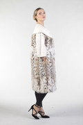 lynx and white persian lamb fur coat lateral view