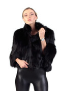 Short Black Fox Fur Jacket Short Black Fox Fur Jacket