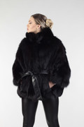 Black Fox Fur Cape & Leather belt Black Fox Fur Cape & Leather belt
