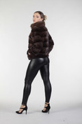 Mahogany Mink Short Jacket & Sable Collar