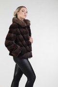 Mahogany Mink Short Jacket & Sable Collar