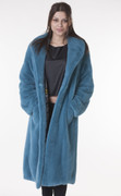 turqoise mink fur coat women's open