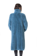 turqoise mink fur coat  for women rear view