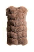 nude beige fox fur vest collarless nude beige fox fur vest collarless