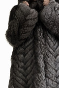 Silver Fox Fur Coat Hip Length  Fully Let out Silver Fox Fur Coat Hip Length  Fully Let out
