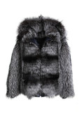 hoooded men's silver fox fur bomber coat hoooded men's silver fox fur bomber coat