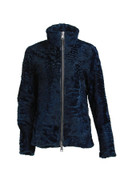 men's swakara lamb fur biker jacket blue