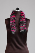 Purple Silver Fox Fur Muffler