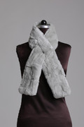 Gray Blue  Rex Fur Scarf