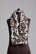 Leopard Print Rex Fur Scarf Leopard Print Rex Fur Scarf