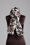 Leopard Print Rex Fur Scarf Leopard Print Rex Fur Scarf