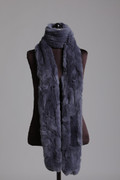 Long Gray Rex Fur Scarf Long Gray Rex Fur Scarf
