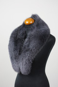 Blue Gray  Fox  Fur   Shawl Collar