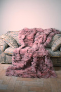Pink Black Fox Fur Blanket Pink Black Fox Fur Blanket