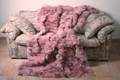 pink black sectional fox fur blanket pink black sectional fox fur blanket