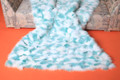 Blue White Fox Fur Blanket Throw