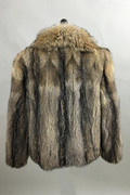 Men's Lynx Fur Coat With Fin Raccoon Collar Halfskins Men's Lynx Fur Coat With Fin Raccoon Collar Halfskins
