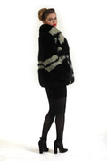 Black Striped Fox Fur Coat Black Striped Fox Fur Coat