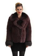 Purple Fox Fur Coat