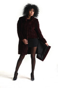 Sculpted Dual Length  Purple Beaver Fur Coat