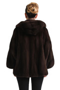 Mahogany Hooded Mink Fur Coat Mahogany Hooded Mink Fur Coat