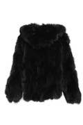 Hooded Black Fox Fur Jacket Hooded Black Fox Fur Jacket