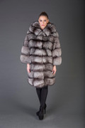 Hooded SAGA Silver Fox Fur Coat Hooded SAGA Silver Fox Fur Coat