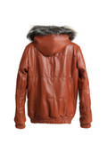 Reversible Leather Fox Bomber Jacket