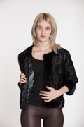 Broadtail Lamb Fur Coat With Mink Cuffs & Hem Broadtail Lamb Fur Coat With Mink Cuffs & Hem
