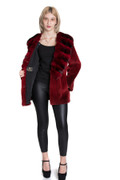 Red Chinchilla & Mink Sheared Fur Coat Red Chinchilla & Mink Sheared Fur Coat