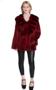 Red Chinchilla & Mink Sheared Fur Coat Red Chinchilla & Mink Sheared Fur Coat
