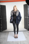 Blue Mink Fur Jacket Wide Skirt
