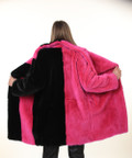 Pink Black Mink Fur Coat Pink Black Mink Fur Coat