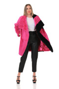 Pink Black Mink Fur Coat Pink Black Mink Fur Coat