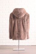 Men's Brown Mink Fur Hooded Coat