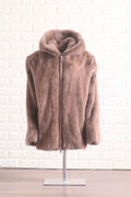 Men's Brown Mink Fur Hooded Coat