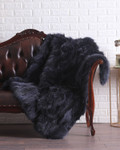 Navy Fox Fur Fur Blanket Throw Cover Navy Fox Fur Fur Blanket Throw Cover