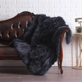 Navy Fox Fur Fur Blanket Throw Cover Navy Fox Fur Fur Blanket Throw Cover