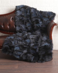 Blue  Black Fox Fur Fur Blanket Throw Cover Blue  Black Fox Fur Fur Blanket Throw Cover