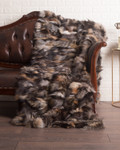 Crystal Silver Fox  Fur Fur Blanket Throw Cover Crystal Silver Fox  Fur Fur Blanket Throw Cover