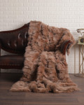 Dark Top Beige Fox  Fur Fur Blanket Throw Cover Dark Top Beige Fox  Fur Fur Blanket Throw Cover