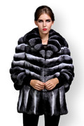 chinchilla fur coat with wide bottom sweep