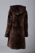 Brown Beaver Fur coat sculpted