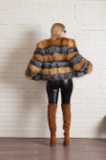 Collarless Red Silver Fox Fur Coat Collarless Red Silver Fox Fur Coat